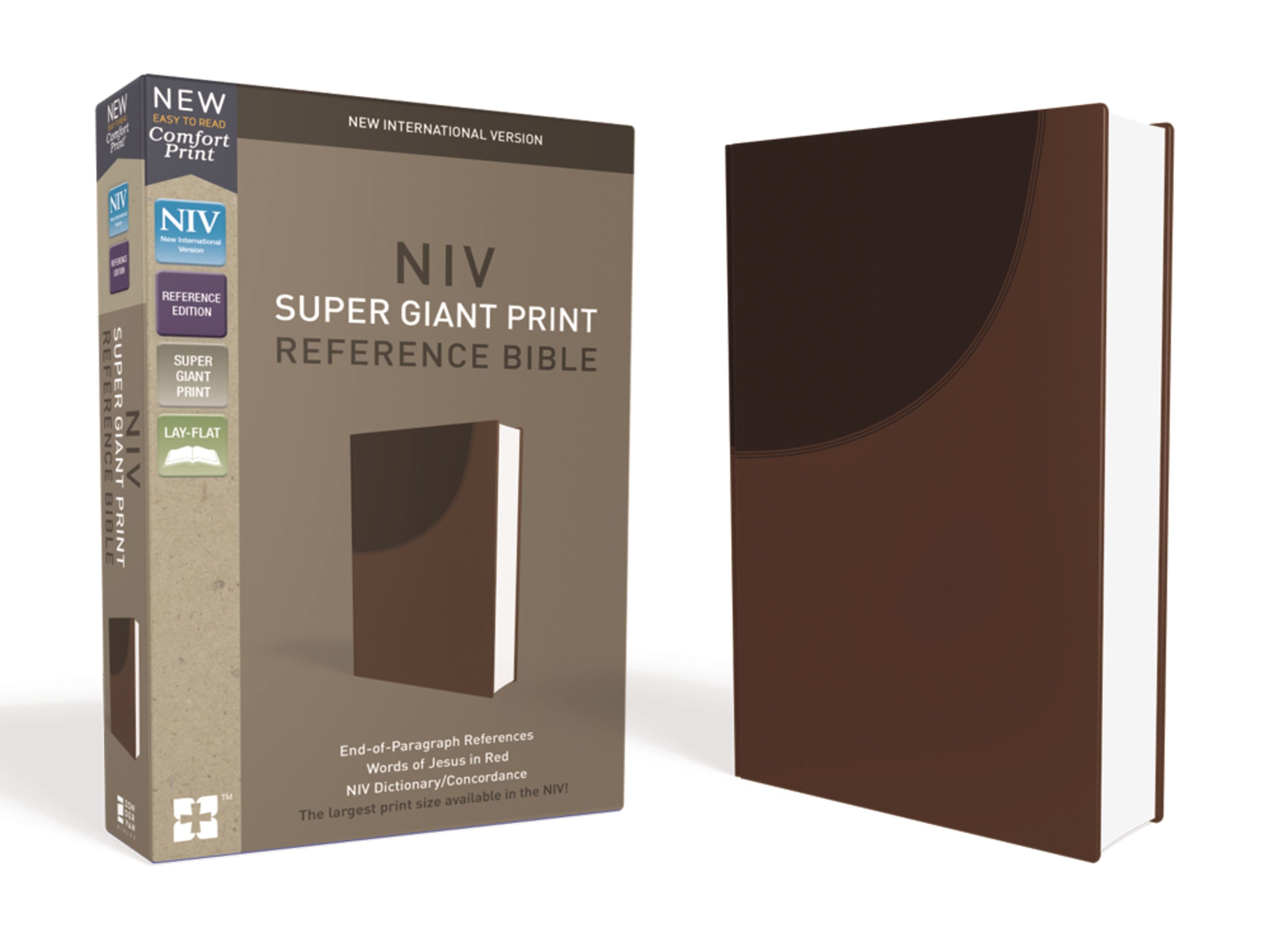 NIV Super Giant Print Reference Bible Brown (Red Letter Edition)