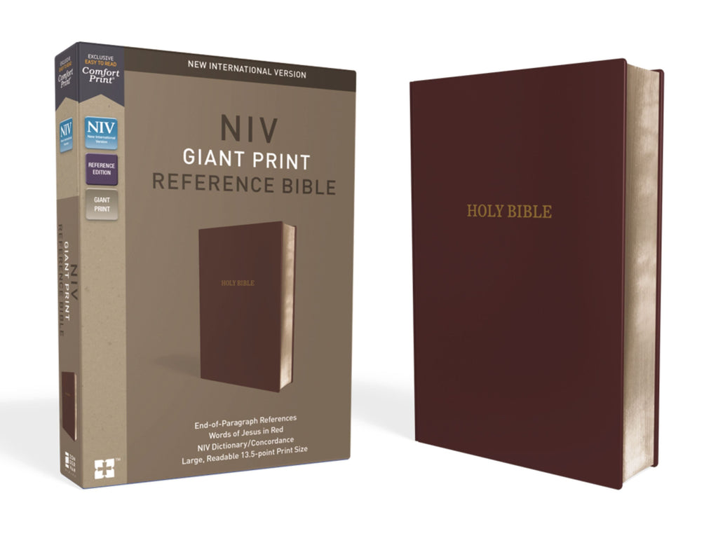 Giant print NIV Reference Bible in burgundy red letter edition