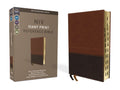 Large Print NIV Reference Bible, indexed and featuring red letter text in a brown cover.