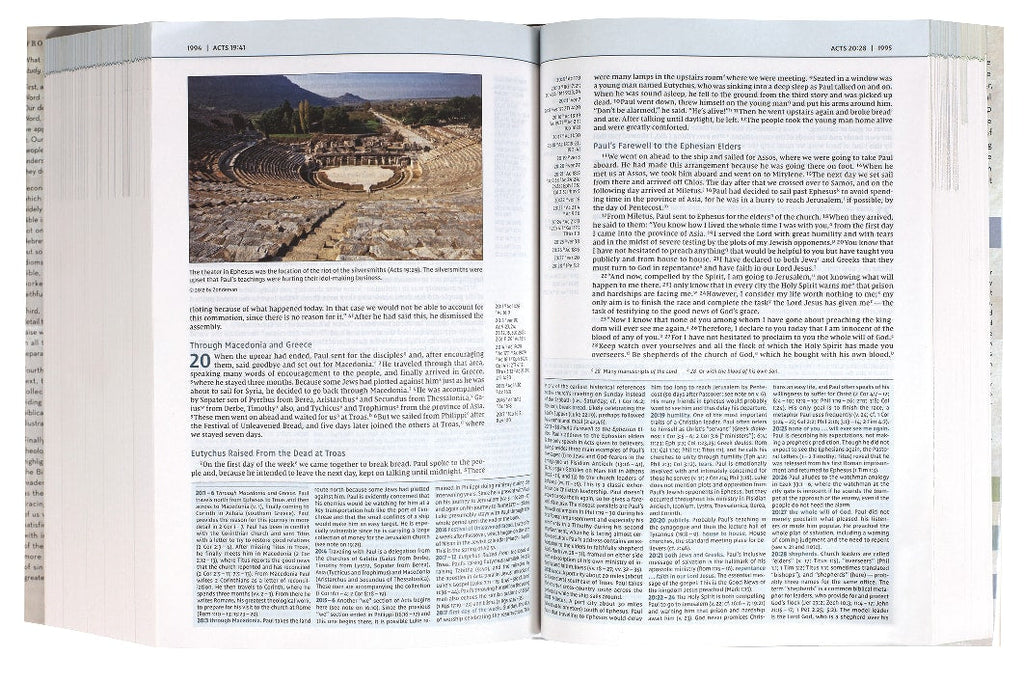Page from Tan/Brown Black Letter NIV Study Bible with black letter text and study features