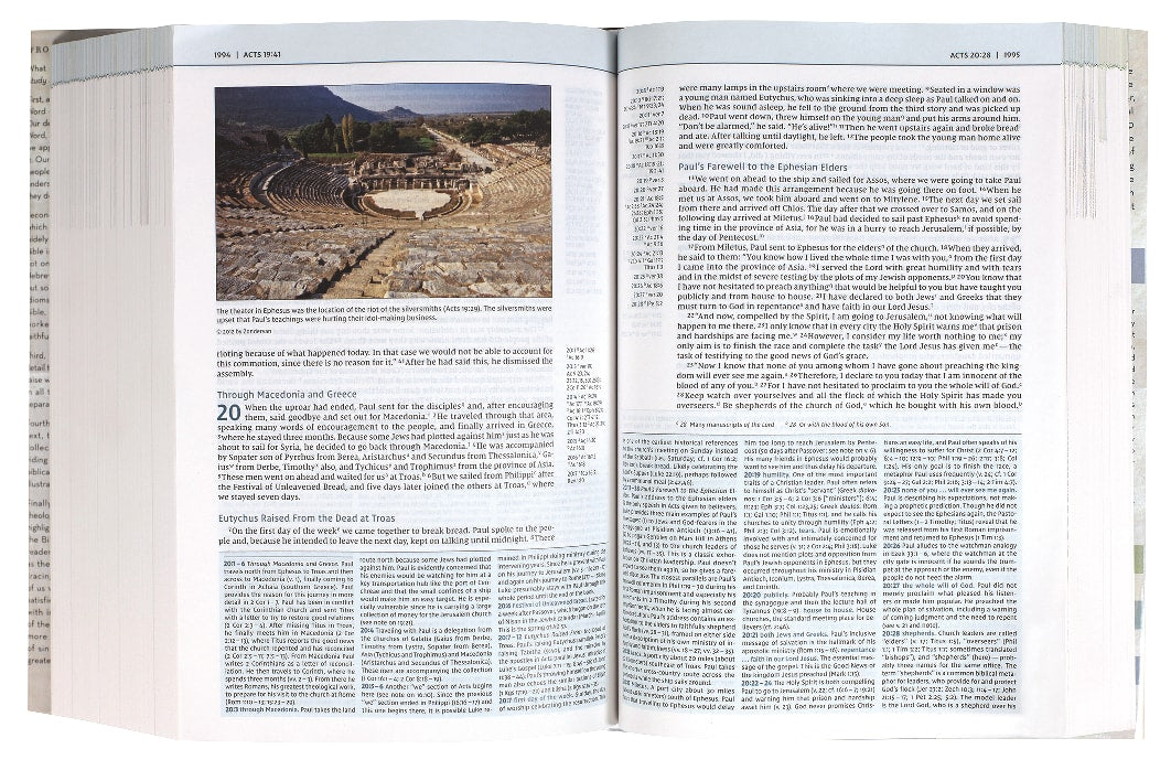Page from Tan/Brown Black Letter NIV Study Bible with black letter text and study features