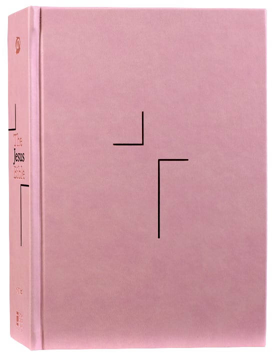 NIV the Jesus Bible with Pink Comfort Print Black Letter Edition Bible Cover