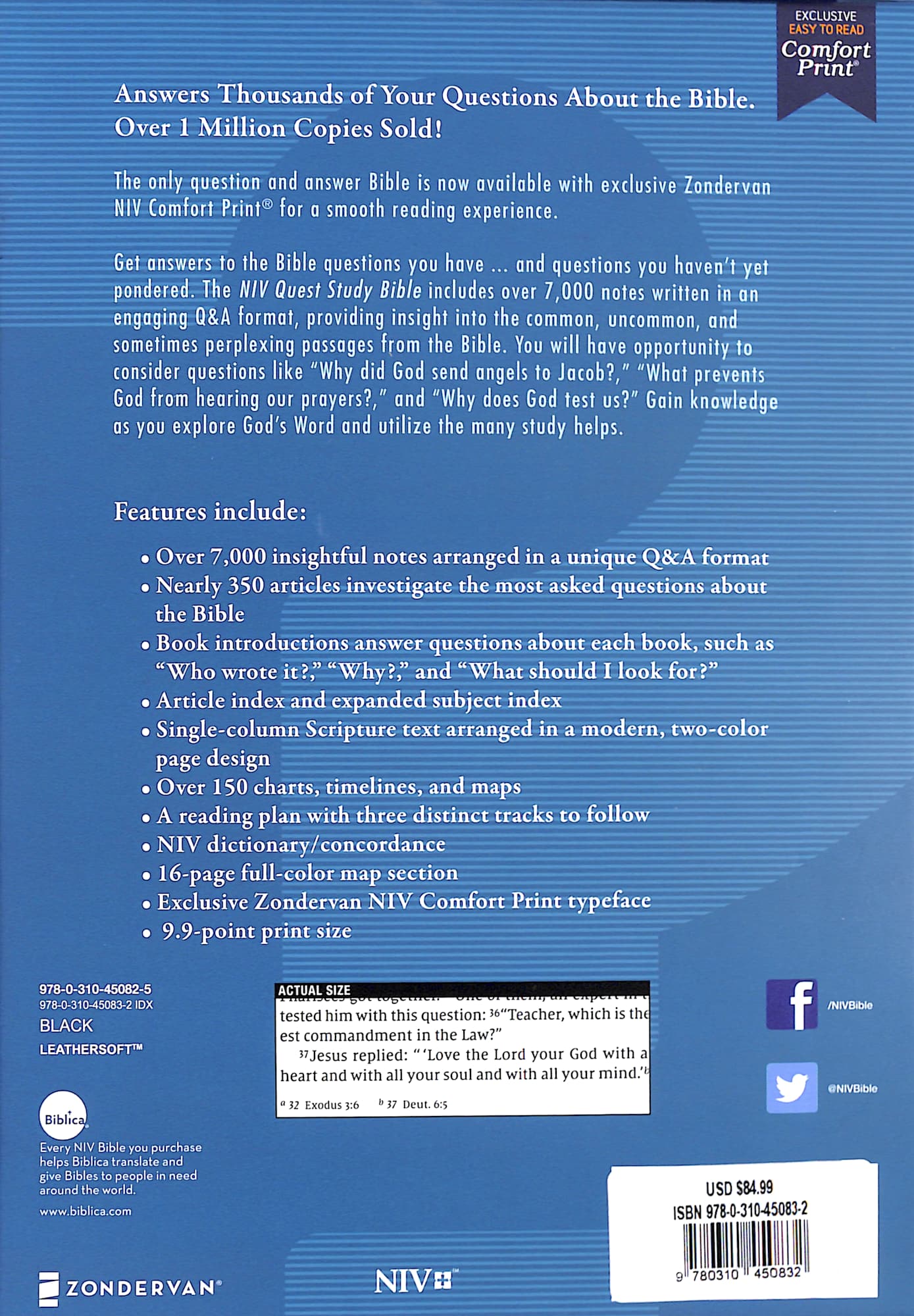 NIV Quest Study Bible Black Indexed