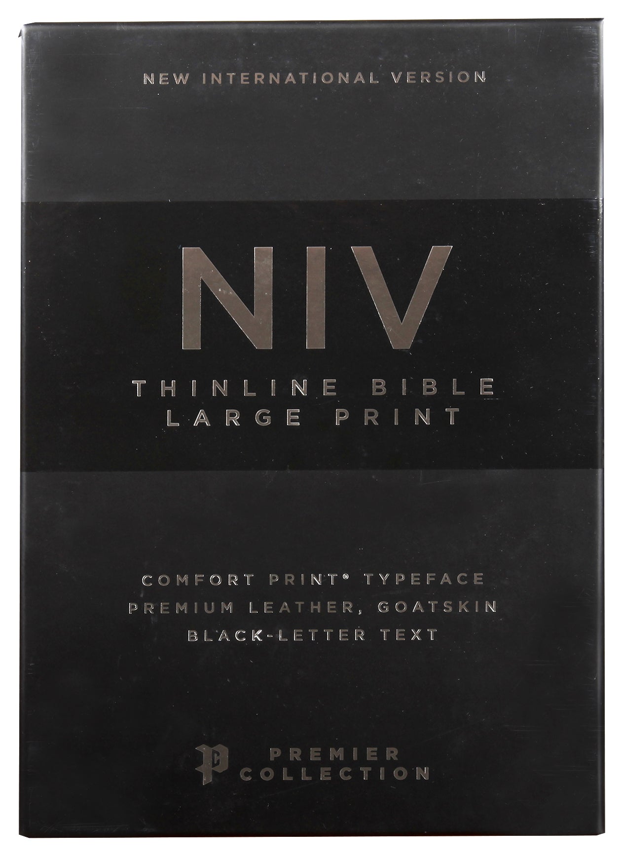 NIV Thinline Bible in Large Print, Black Letter Edition, part of the Premier Collection