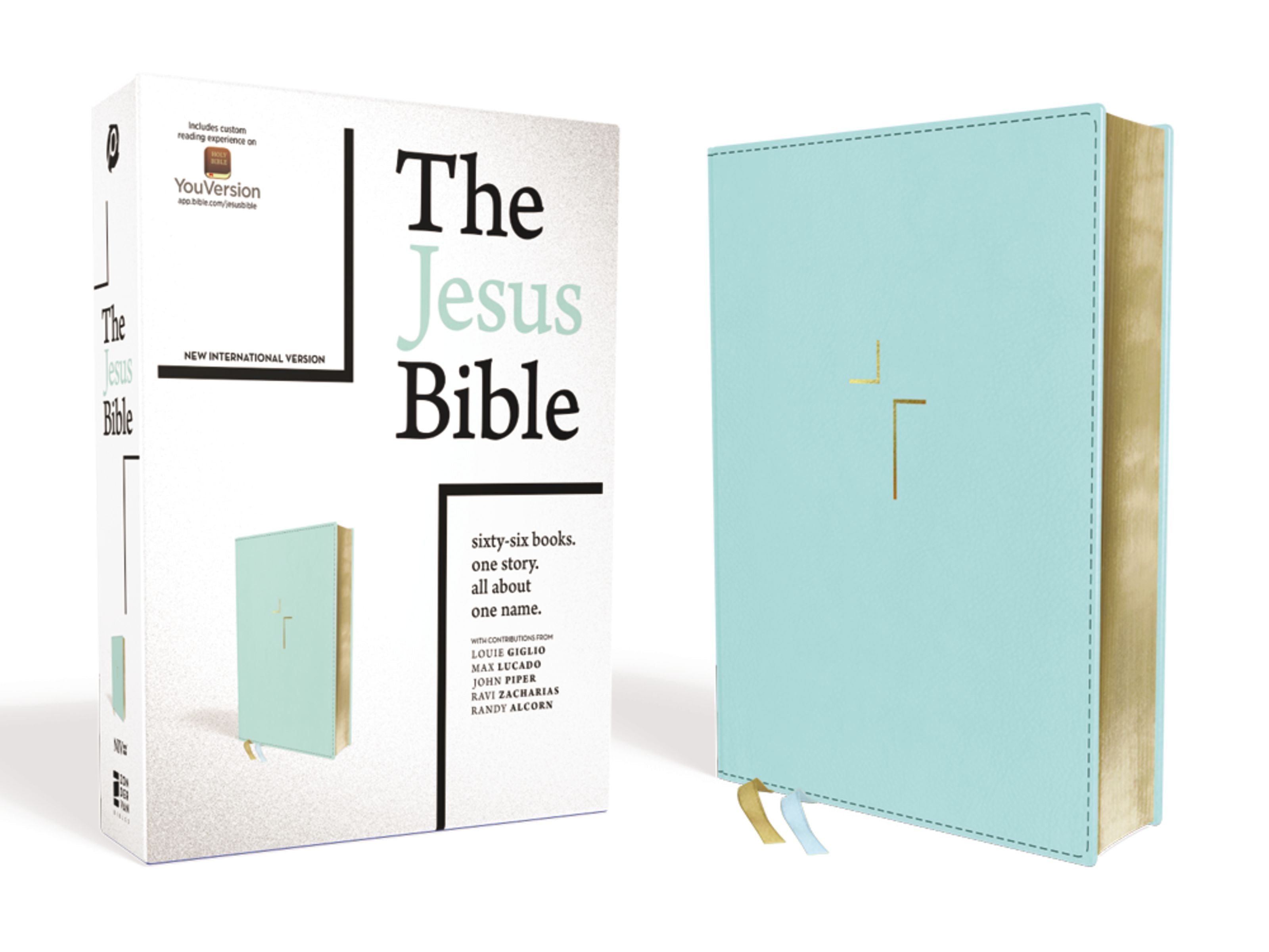 The NIV Jesus Bible in Robin's Egg Blue comfort print with black letter edition