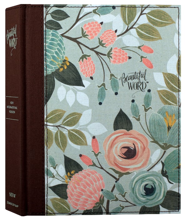 NIV Beautiful Word Bible with journaling space and multi-color floral design