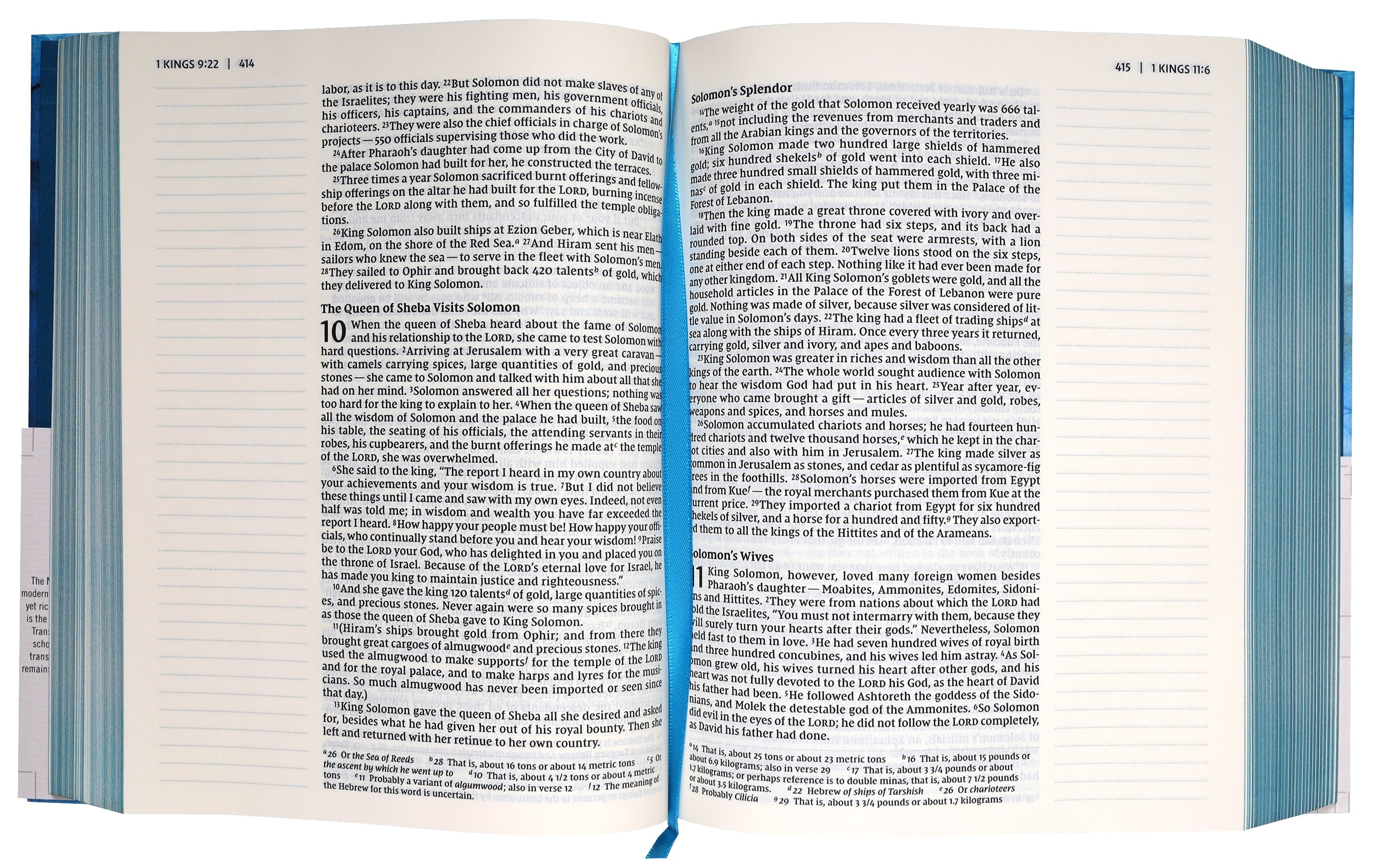 Interior pages of blue NIV Artisan Collection Bible
