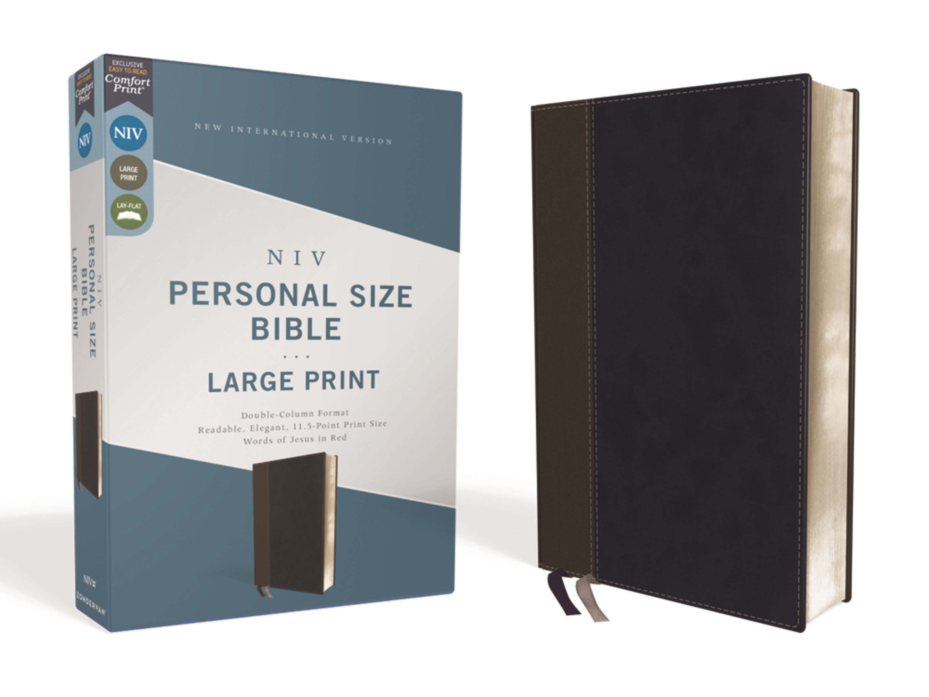 NIV large print black Bible (red letter edition) personal size