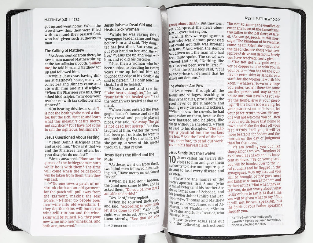 NIV personal size Bible large print black red letter edition