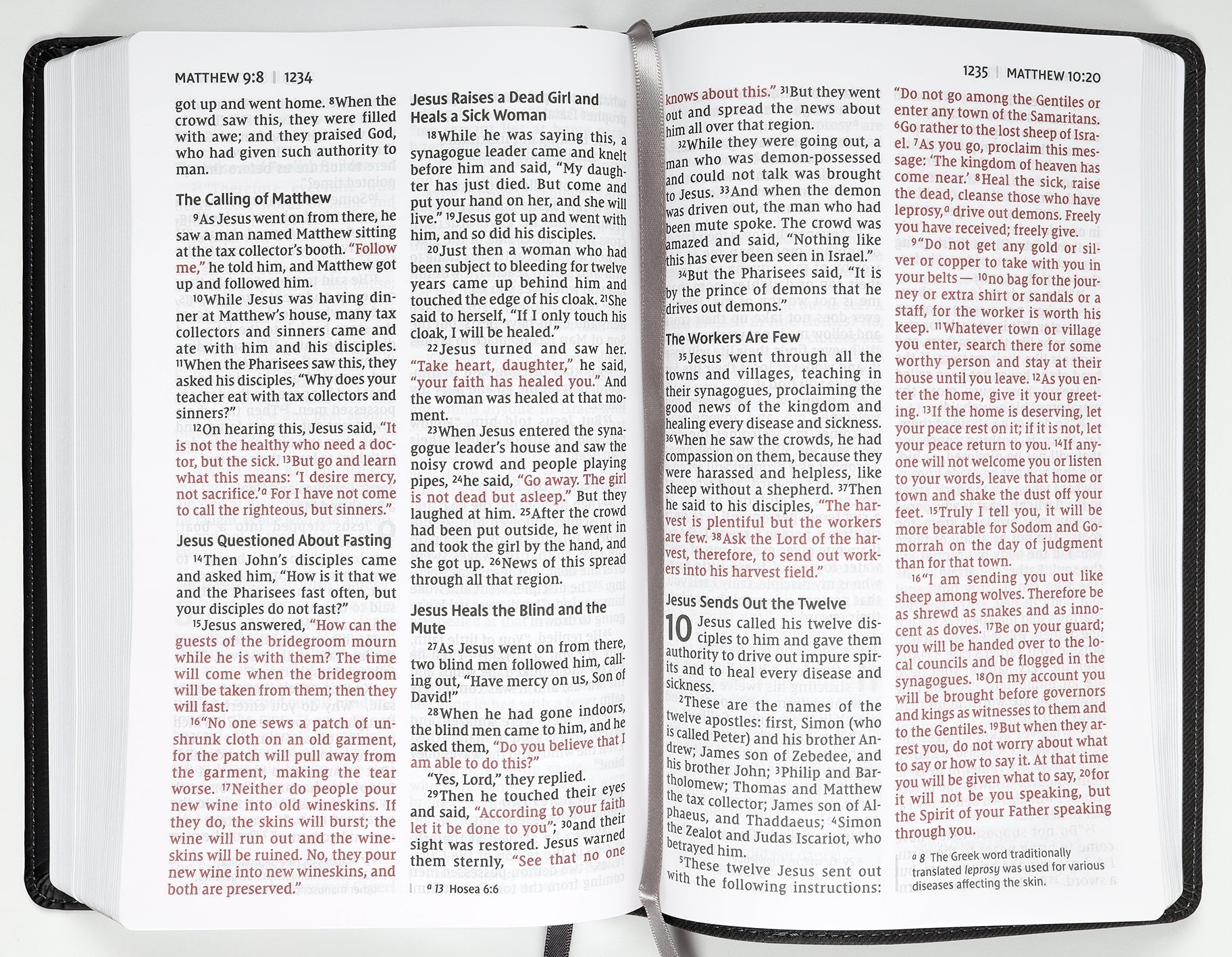NIV personal size Bible large print black red letter edition