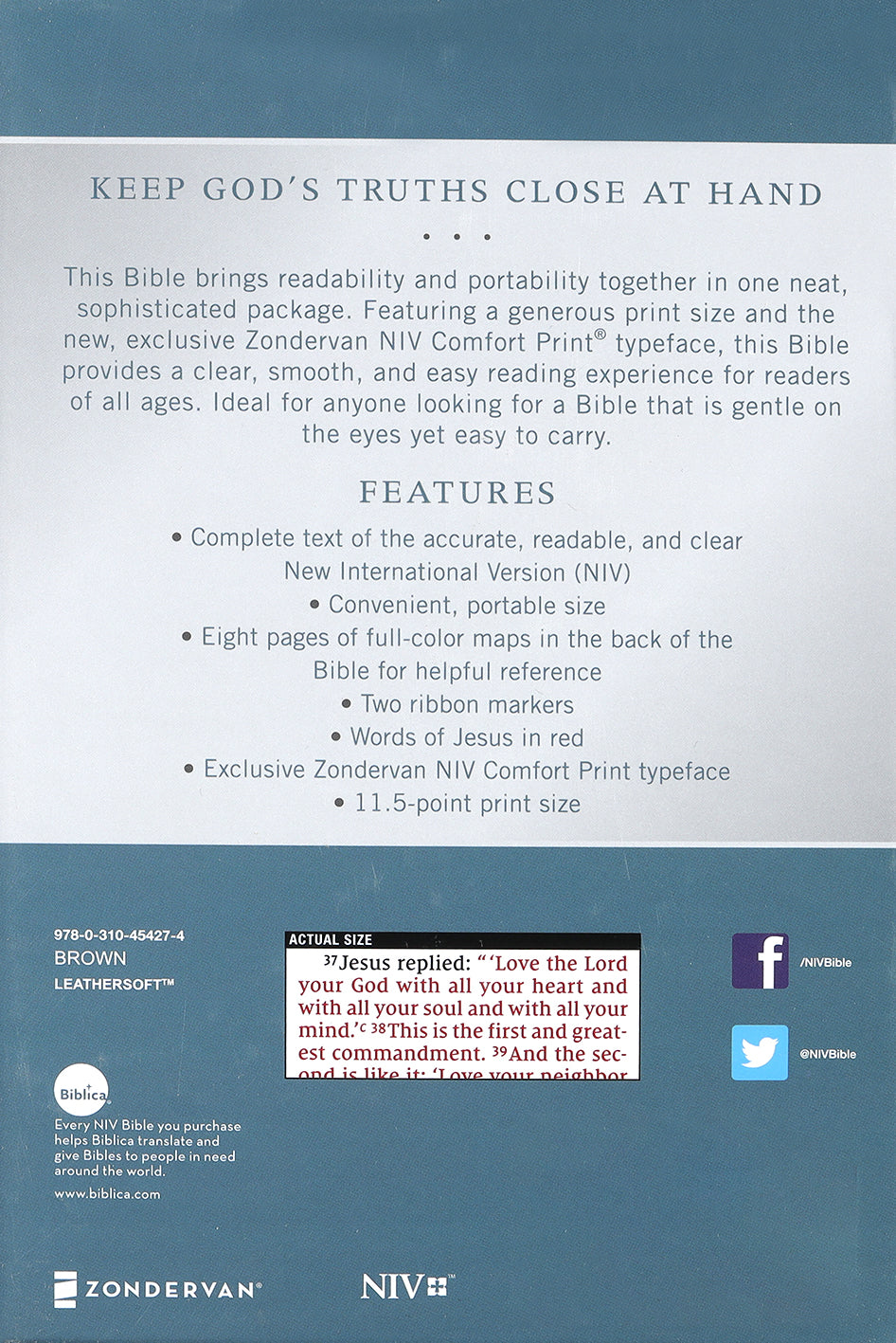 NIV Large Print Personal Size Bible, Red Letter Edition, details of pages