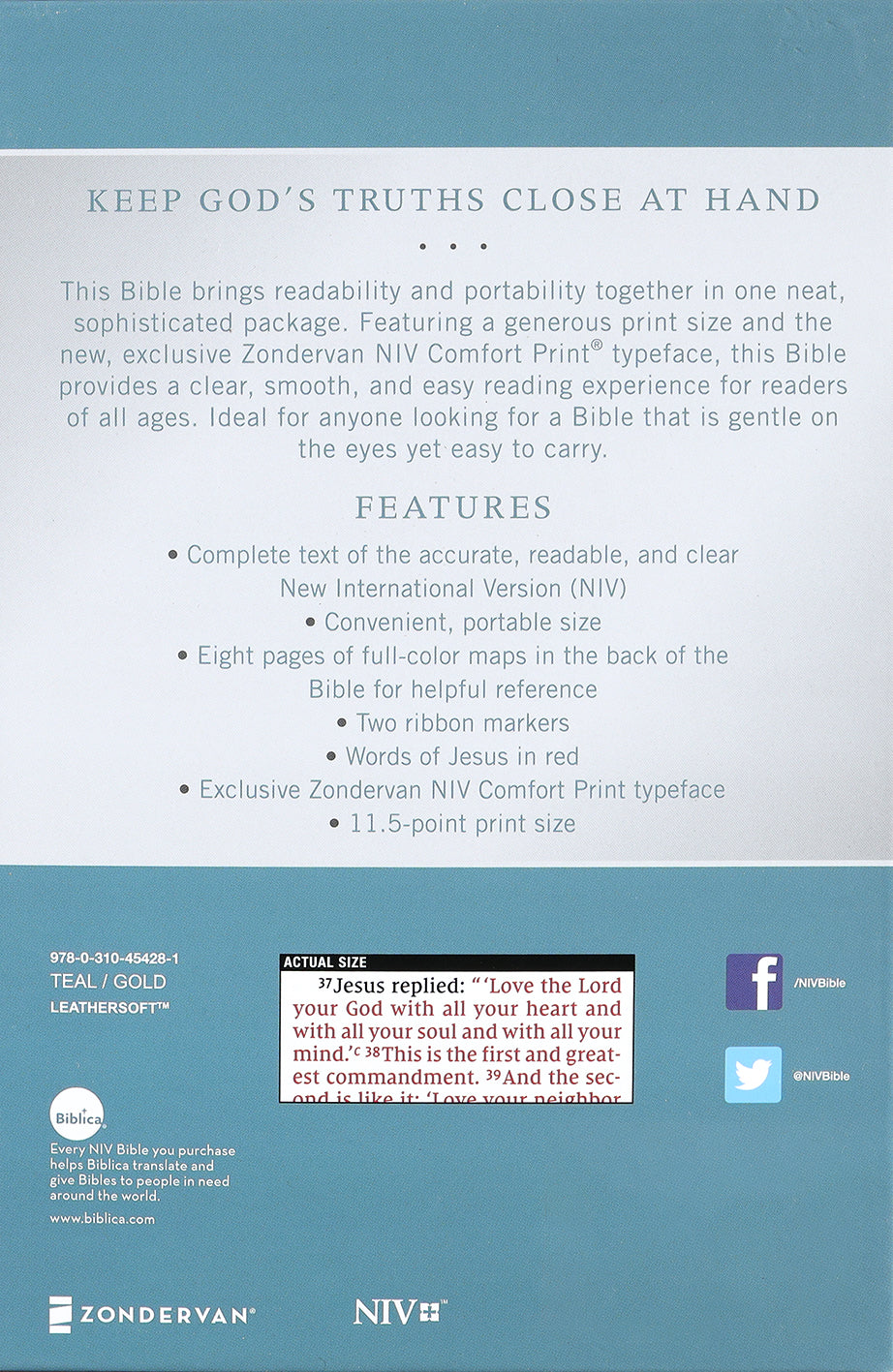 Study the Bible with the NIV Large Print Personal Size Bible, featuring Red Letter edition and clear text