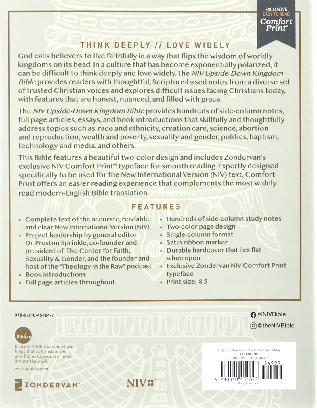 NIV Upside-Down Kingdom Bible, Gray