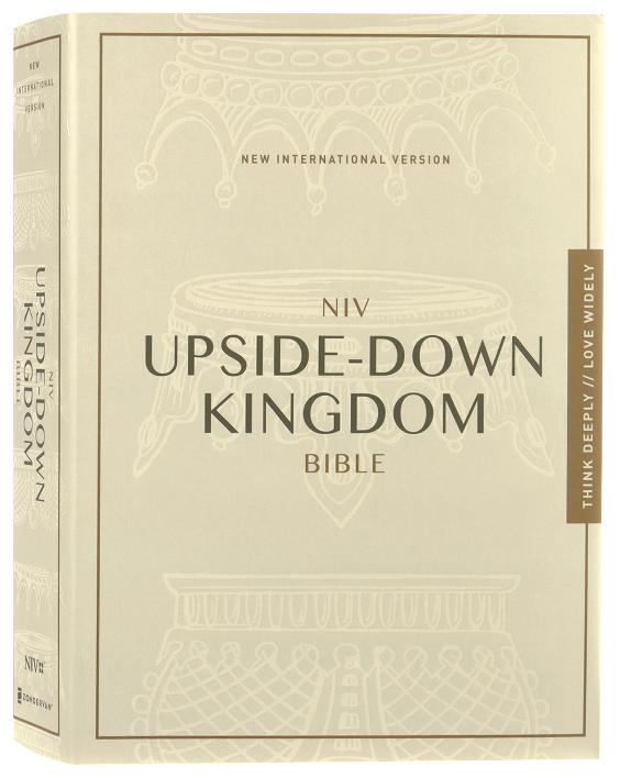 NIV Upside-Down Kingdom Bible in Gray leather edition