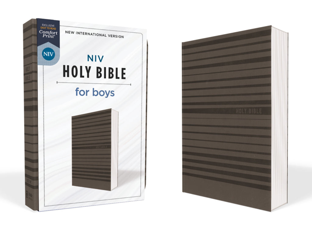 Gray LeatherSoft NIV Holy Bible for Boys, a trusted children's Bible