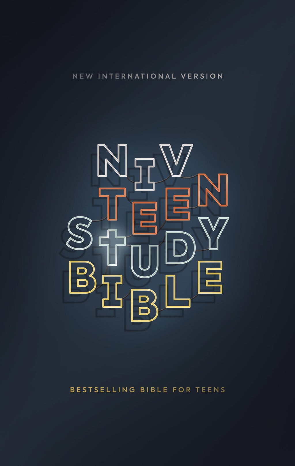 Close-up of Navy Comfort Print NIV Teen Study Bible cover