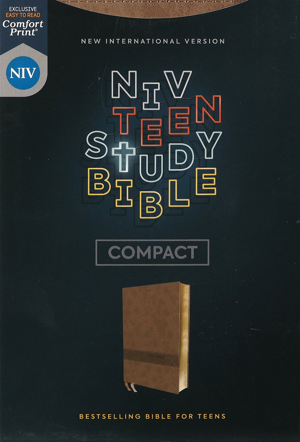 NIV Teen Study Bible, a study Bible designed specifically for teenagers, in compact brown comfort print format.