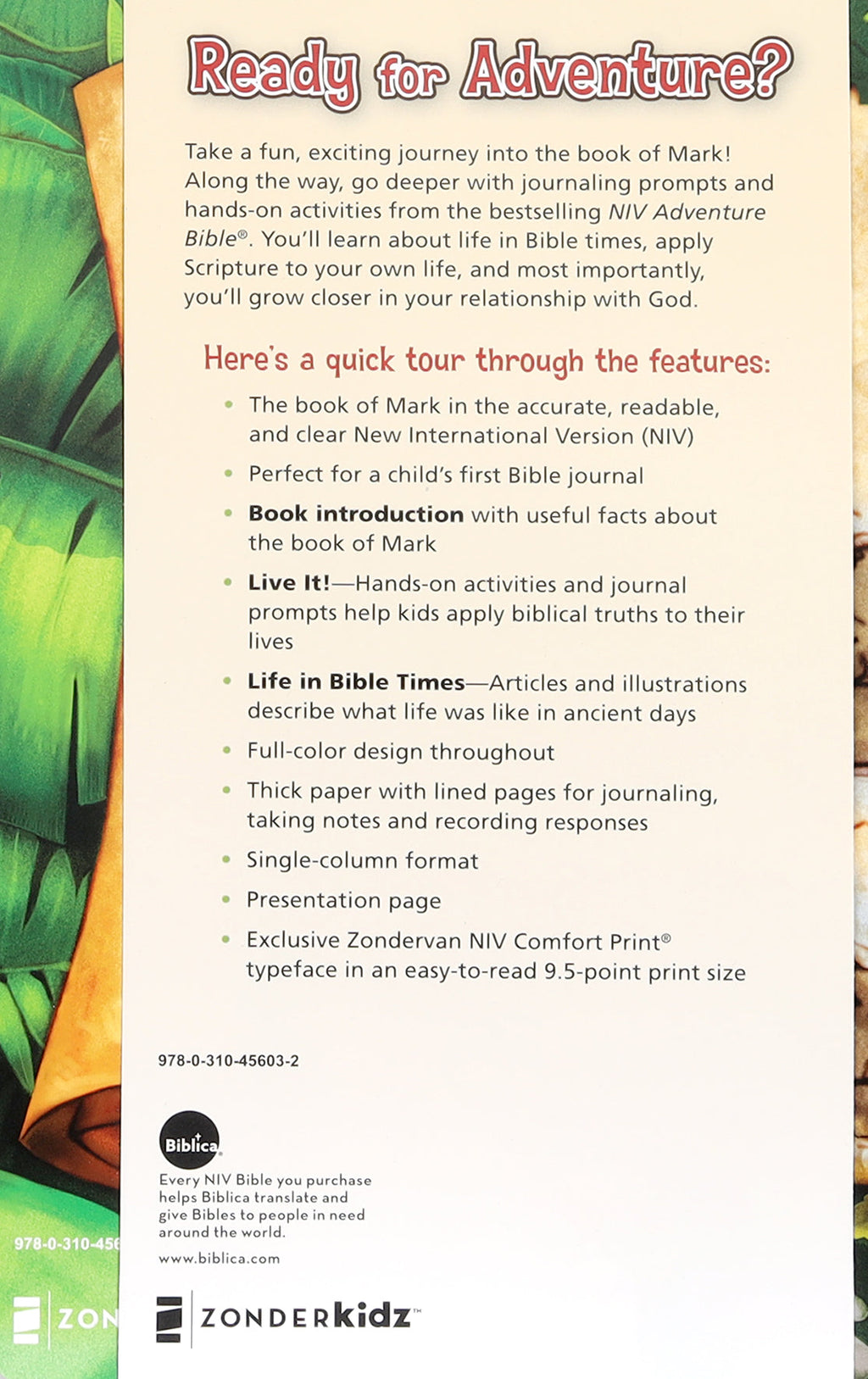Exploring the NIV Adventure Bible for Kids Field Notes Mark
