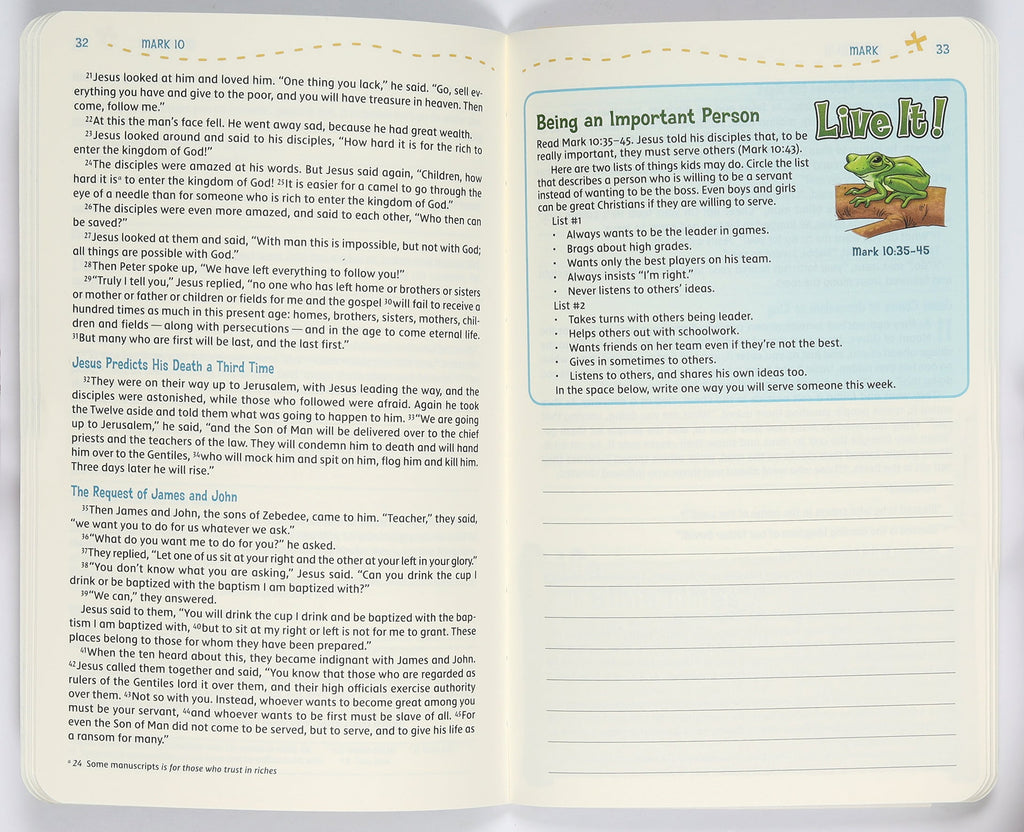 NIV Adventure Bible for Kids Field Notes Mark Bible Study