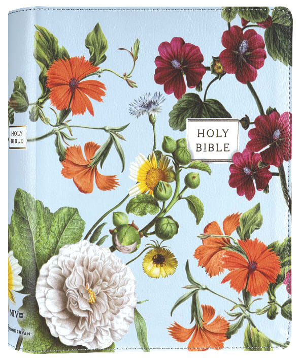 NIV Artisan Collection Bible in Blue Floral with Red Letter Edition