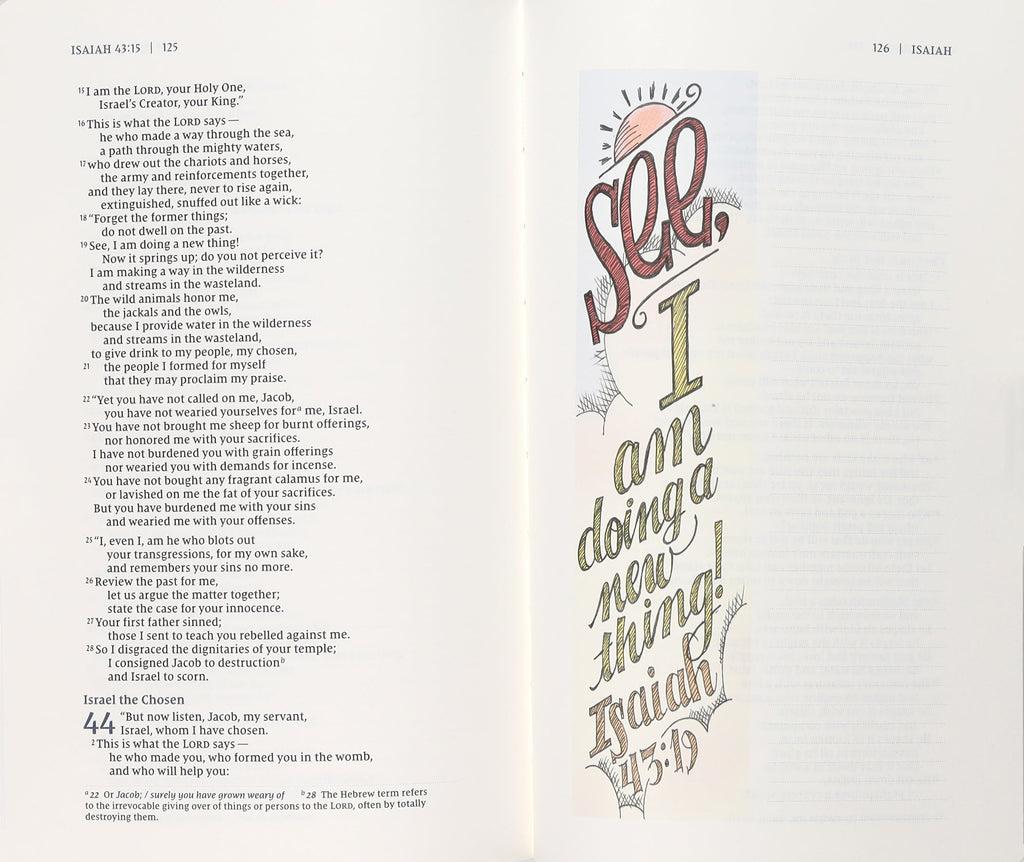 Bible journaling with beautiful quotes from the NIV Isaiah translation
