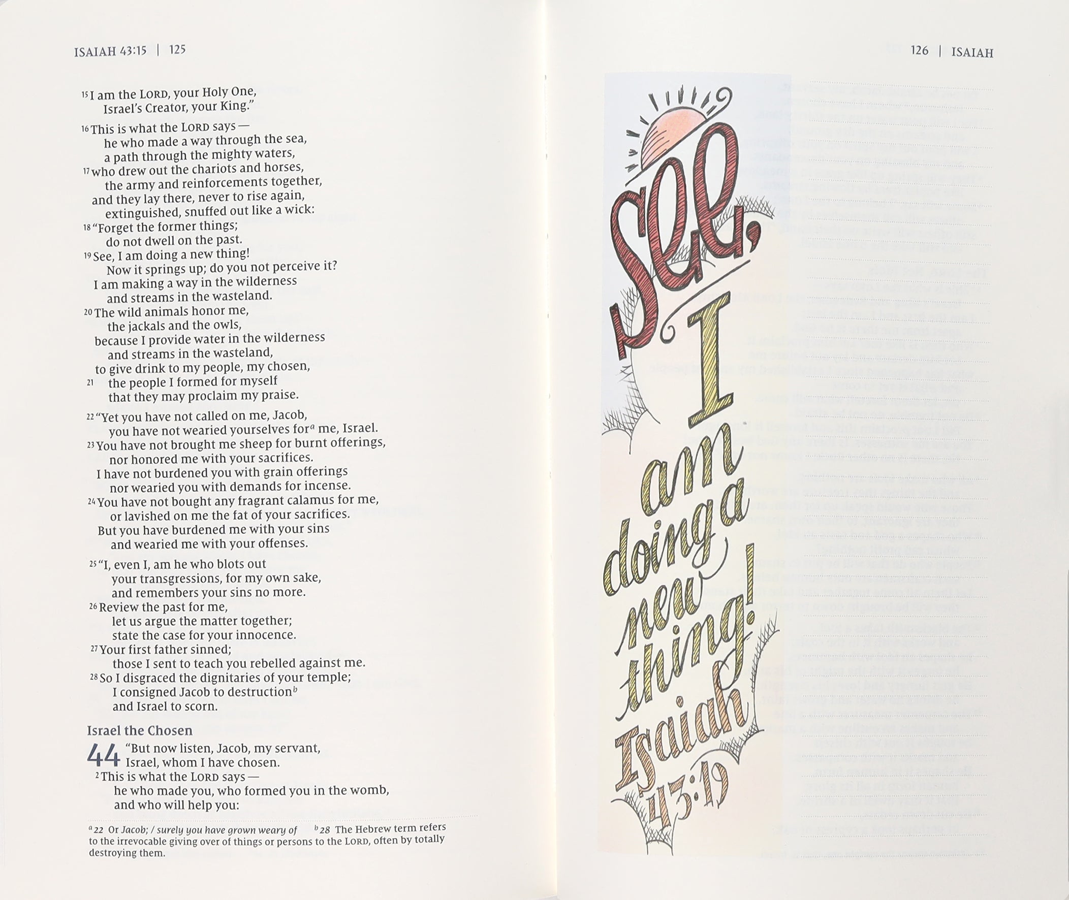 Bible journaling with beautiful quotes from the NIV Isaiah translation
