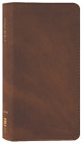 Compact NIV Bible with red letter edition and brown leather cover