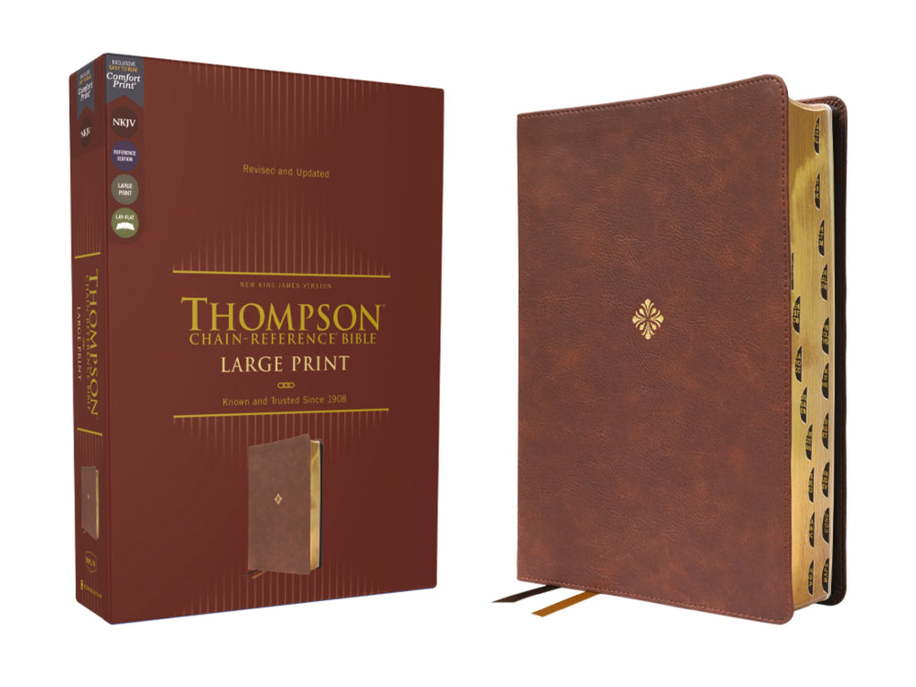 NKJV Thompson Chain-Reference Bible with Large Print and Brown Thumb Indexed Reference System in Red Letter Edition