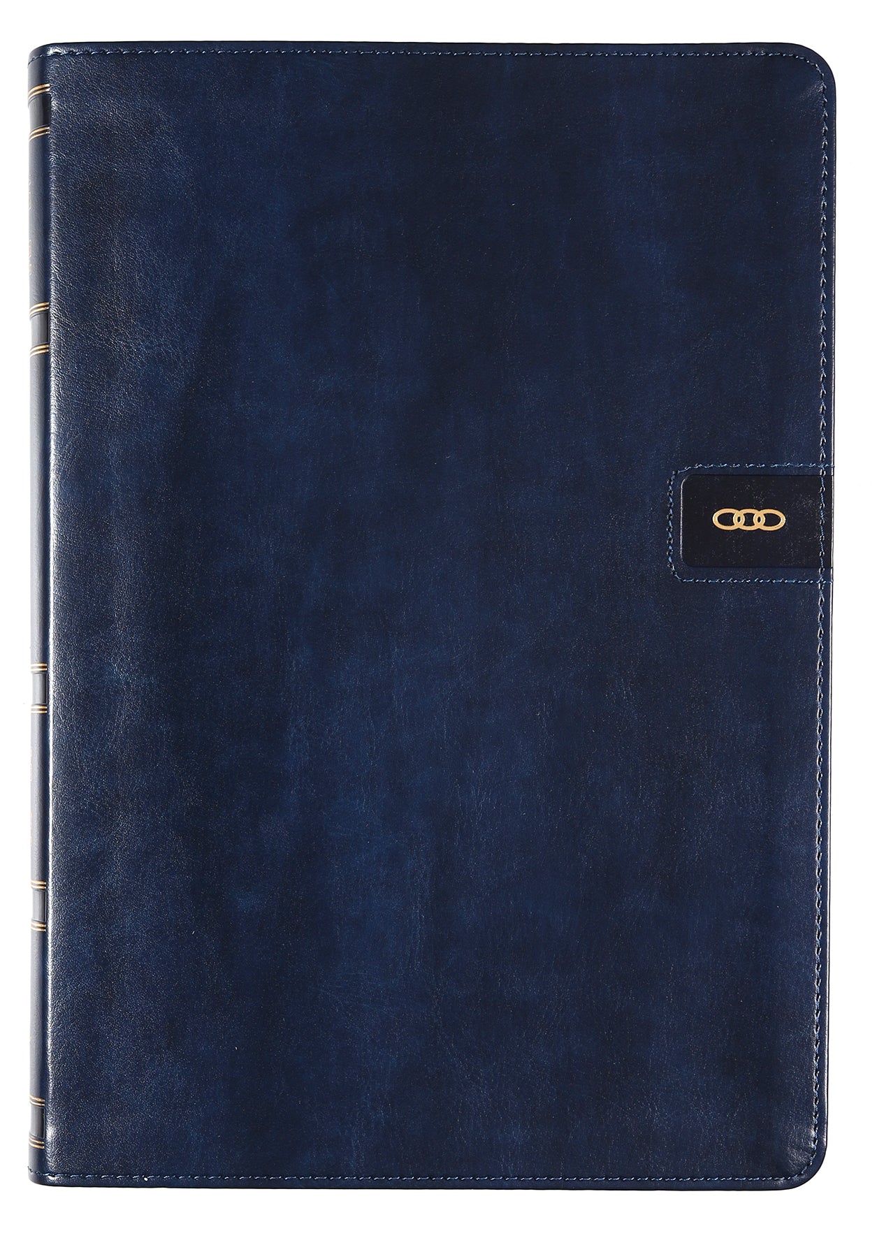 Close-up of NIV Large Print Navy Chain-Reference Bible pages with red letter edition text.