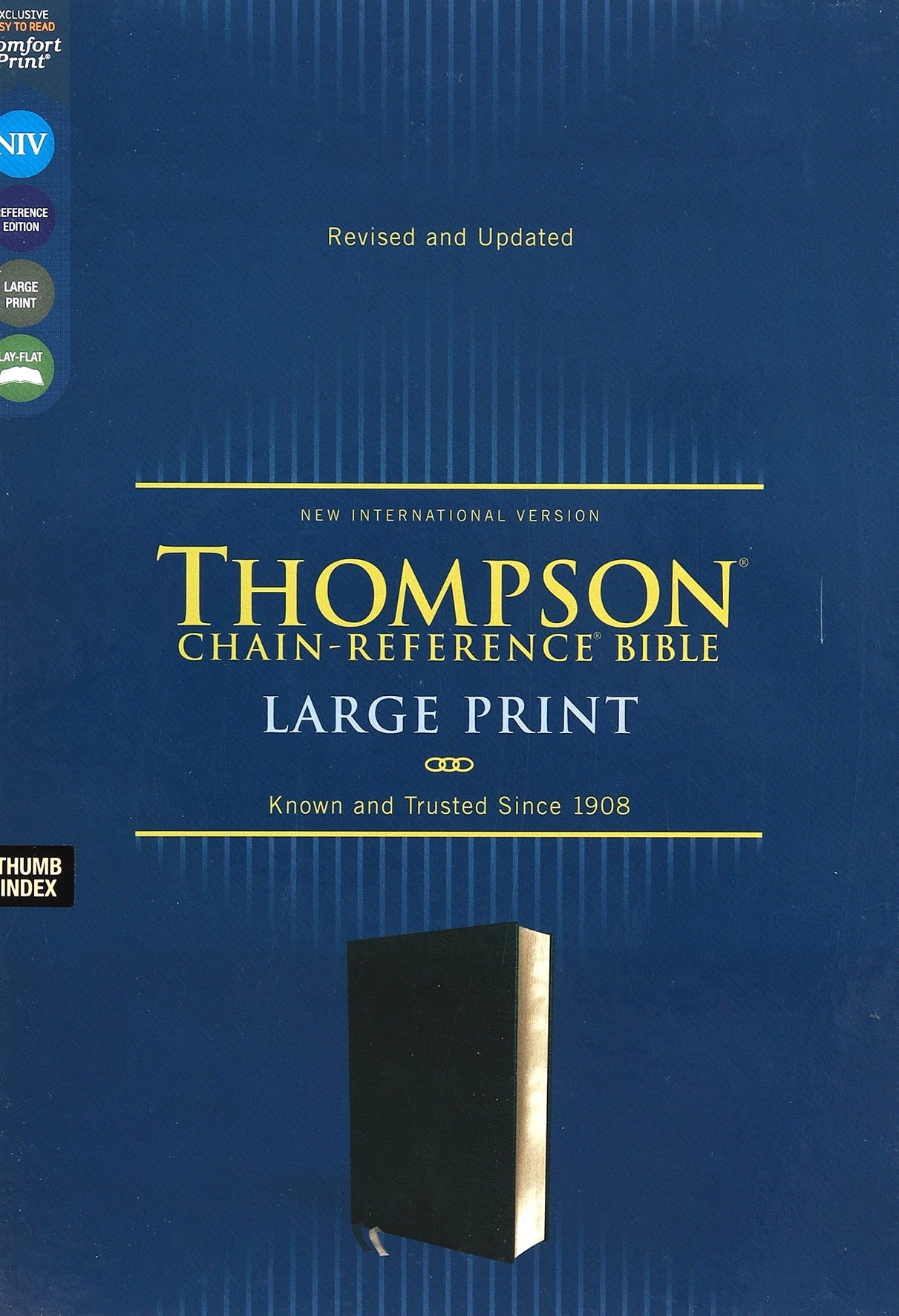 NIV Thompson Chain-Reference Bible open to large print black thumb indexed interior