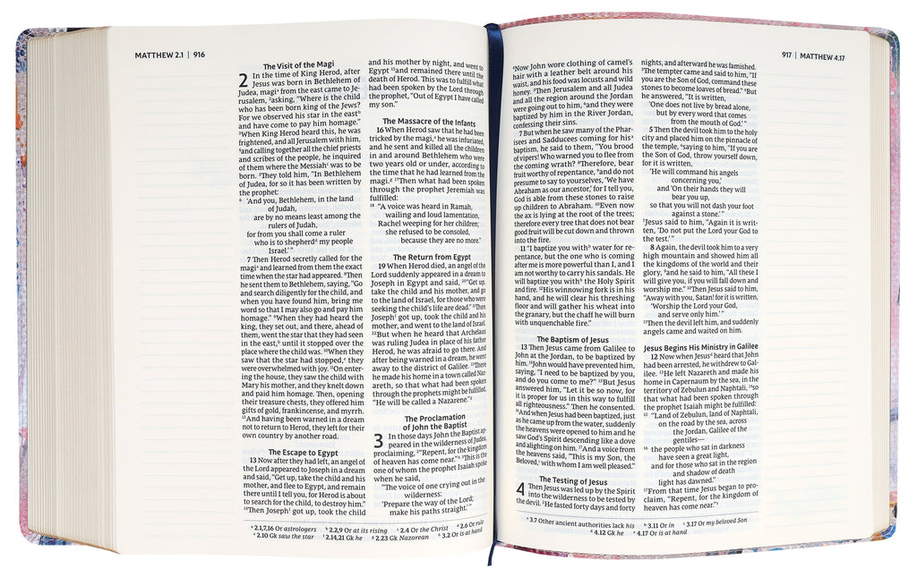 Artisan designed Nrsvue Bible with devotional journaling and space for notes