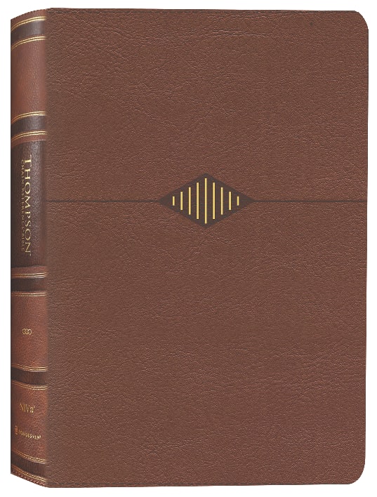Brown leather NIV Thompson Chain-Reference Bible with red letter edition binding