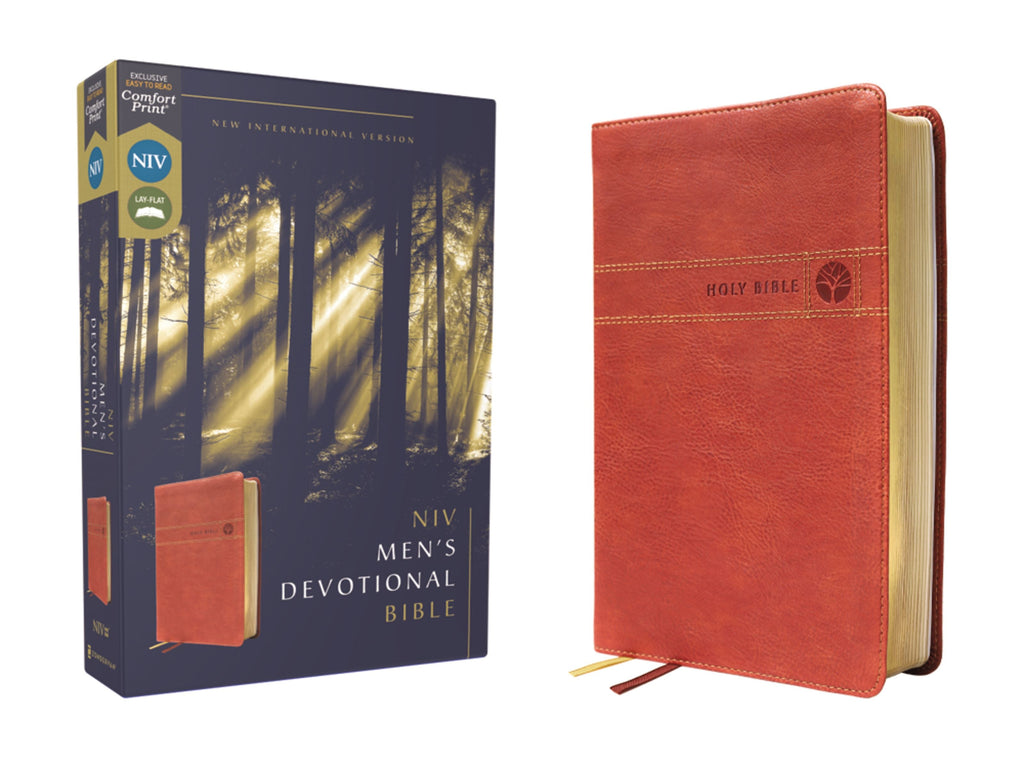 New International Version Men's Devotional Bible in Brown Black Letter Edition