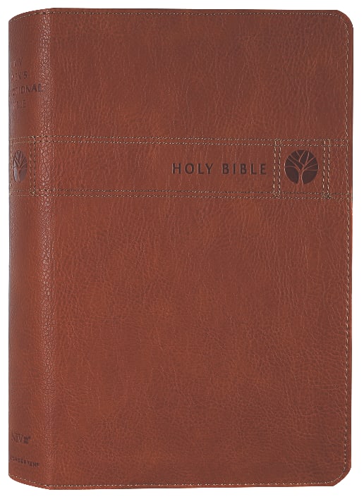 Black letter men's devotional journaling bible brown leather cover