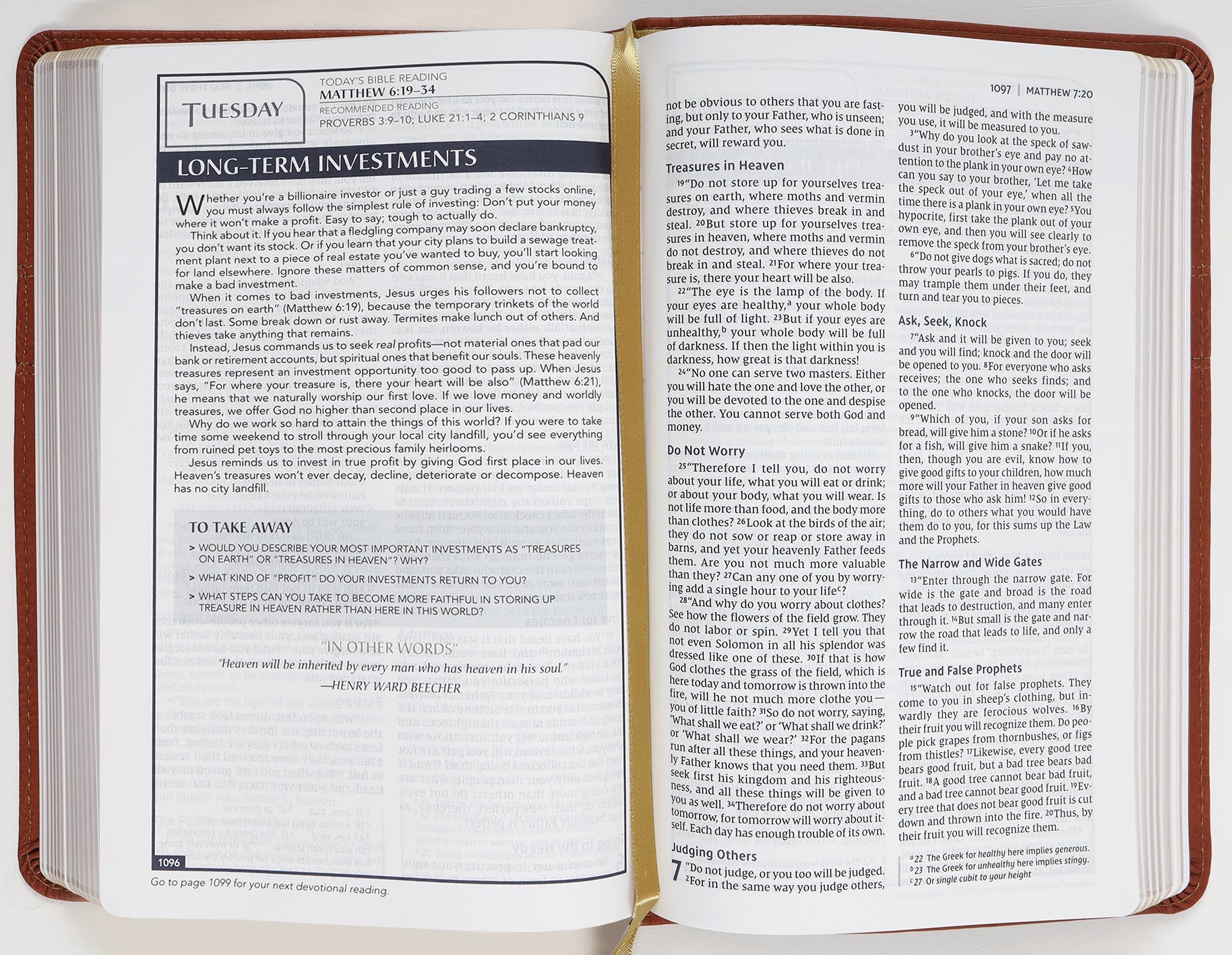 New International Version Men's Devotional Bible in Brown Black Letter Edition