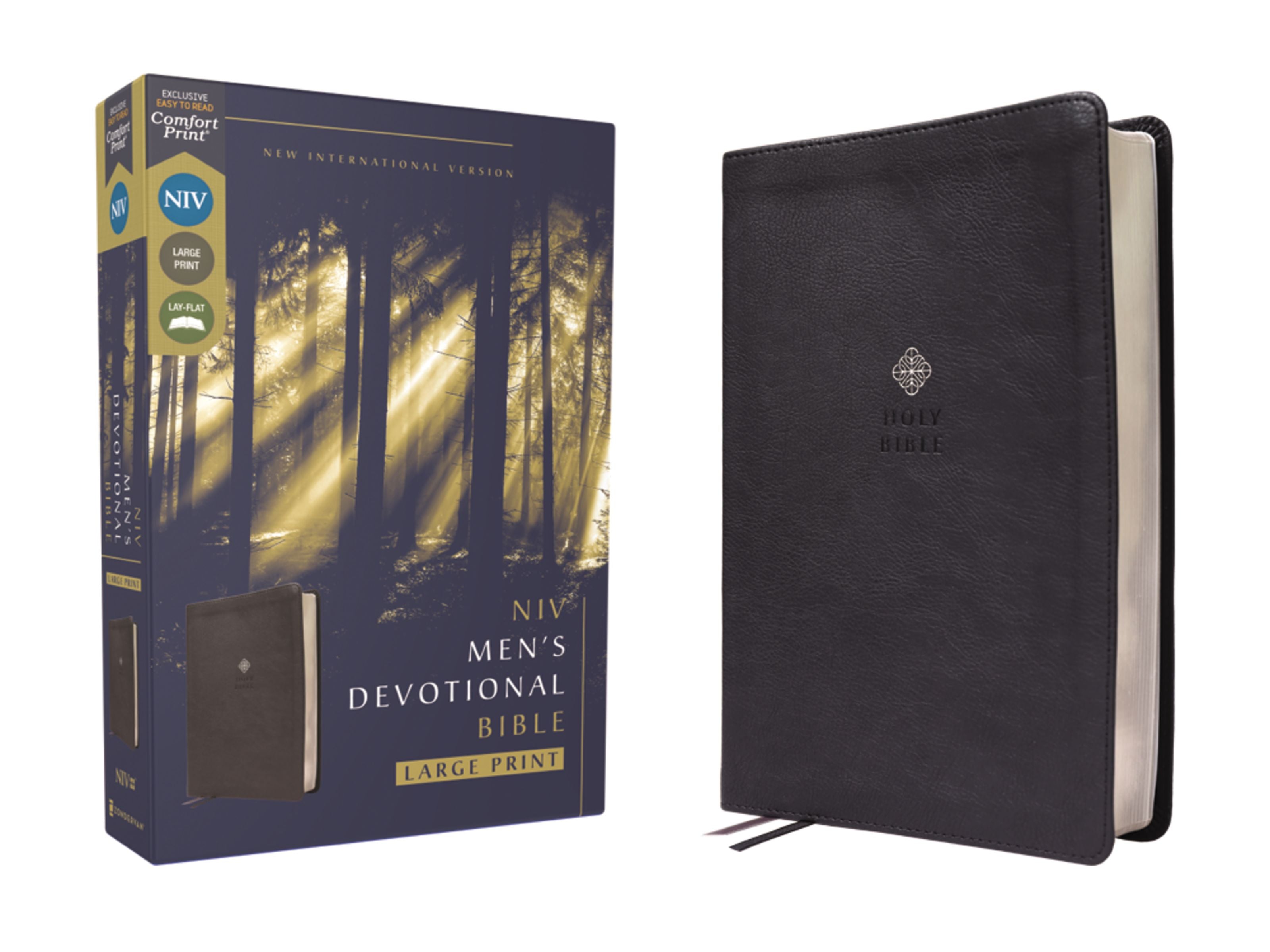 Large Print NIV Men's Devotional Bible in Black Letter Edition