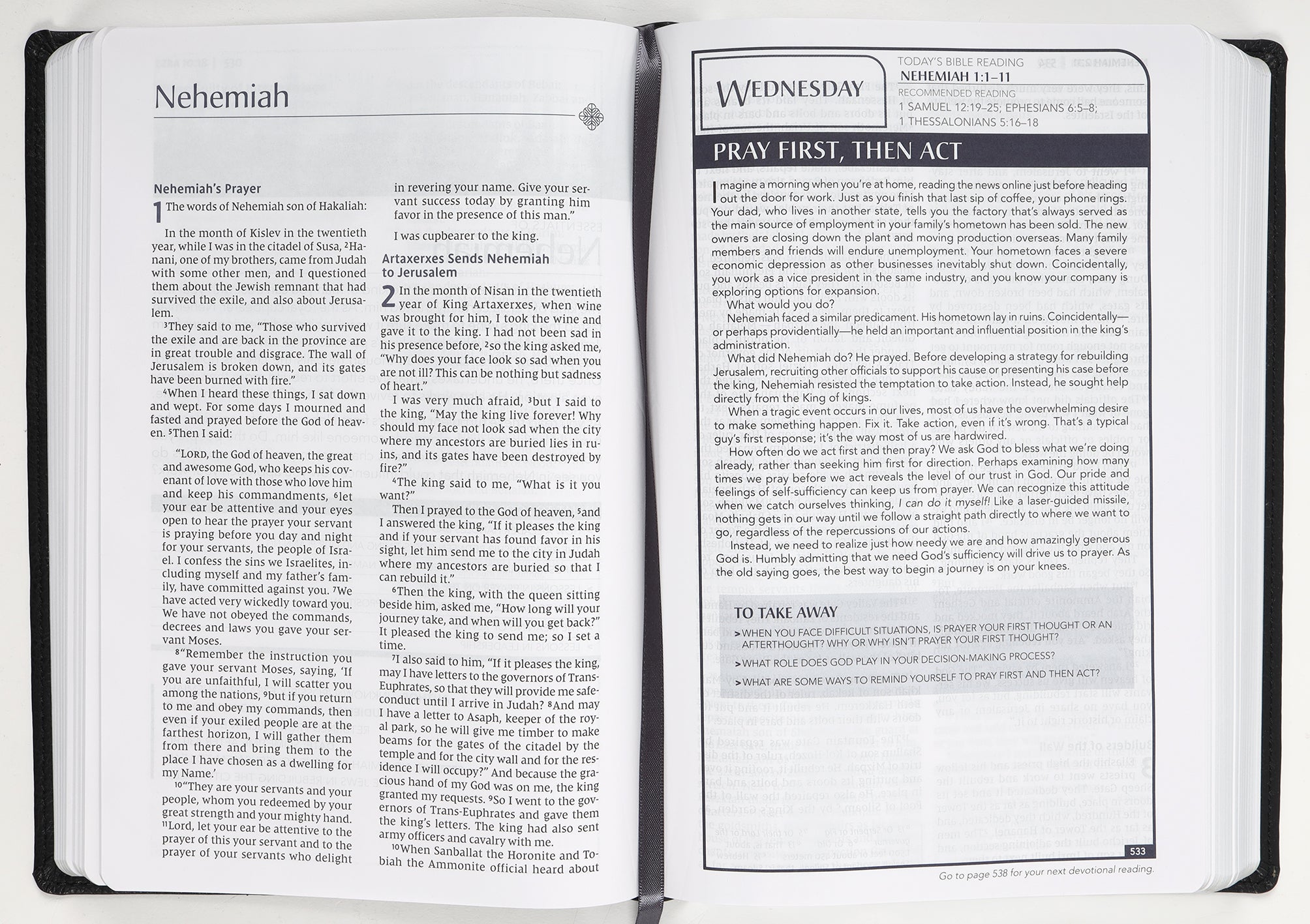 Large Print NIV Men's Devotional Bible in Black Letter Edition