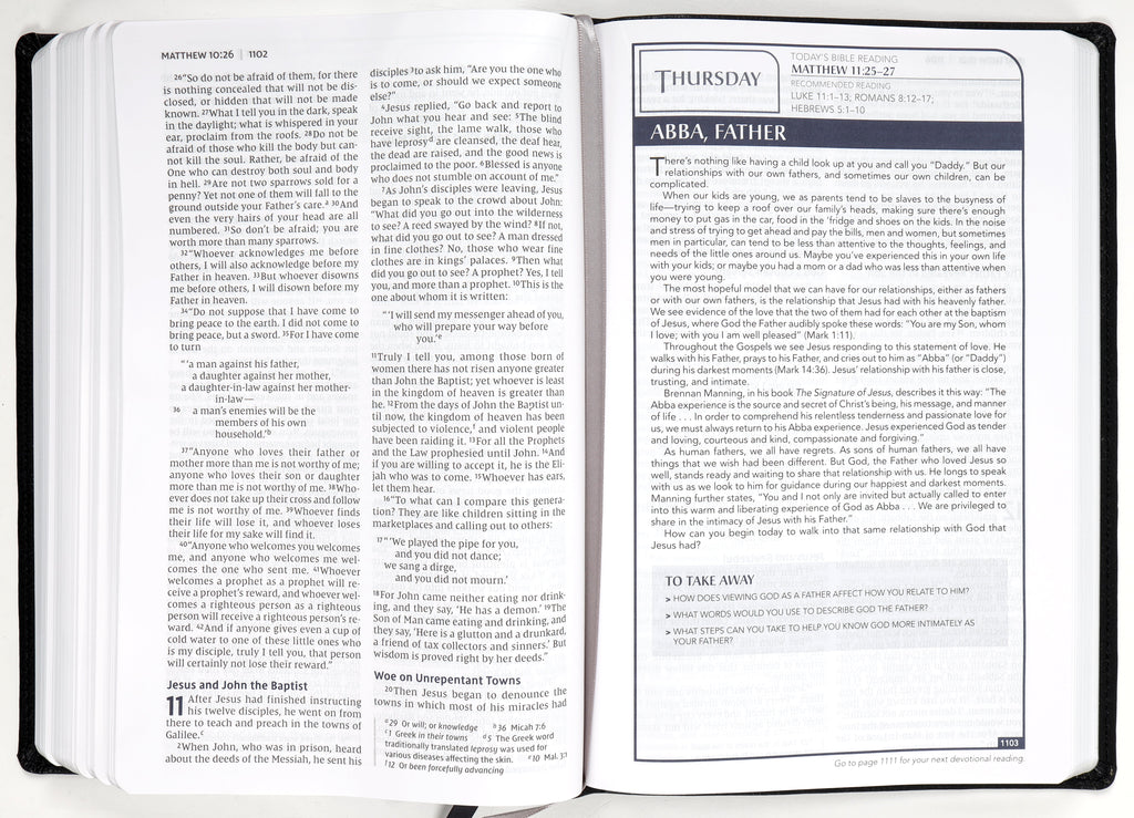 NIV Men's Devotional Bible Large Print Black (Black Letter Edition)