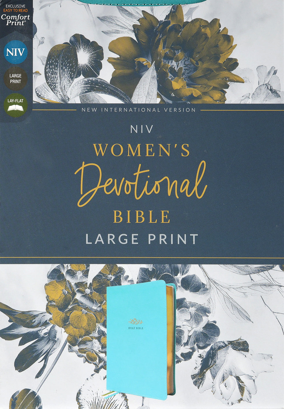 Large Print Teal Women's Devotional Bible for spiritual growth