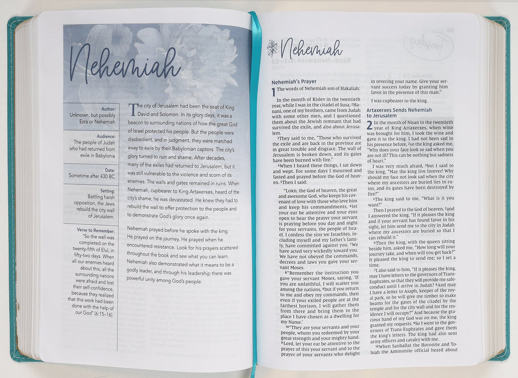 NIV Women's Devotional Bible in Teal Large Print for devotion