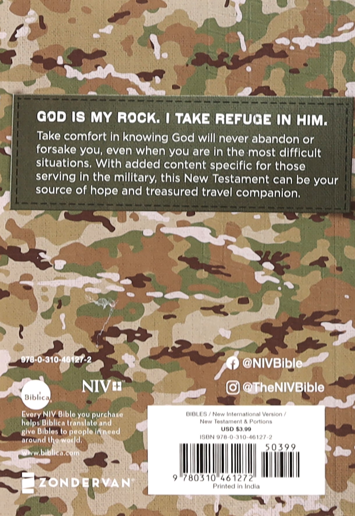 Compact military camouflage edition NIV New Testament Bible