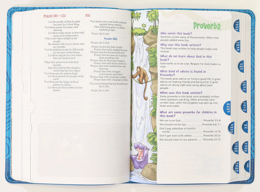 NIRV Adventure Bible For Early Readers Blue Full Color Thumb Indexed Tabs