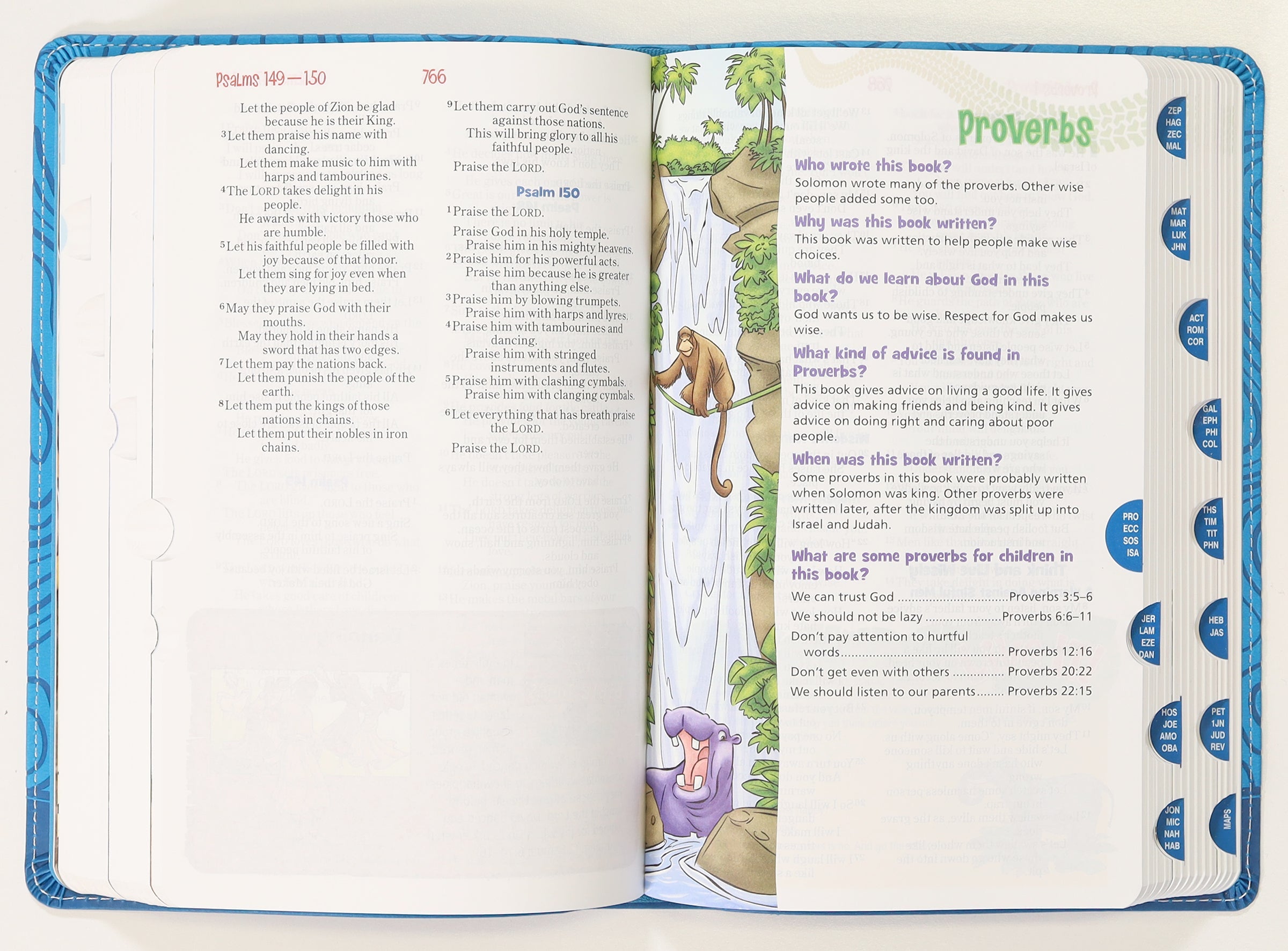 NIRV Adventure Bible For Early Readers Blue Full Color Thumb Indexed Tabs