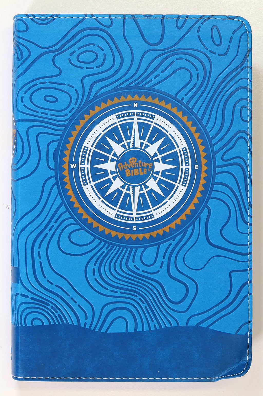 NIV Adventure Bible with blue full-color thumb indexed tabs and bookmark