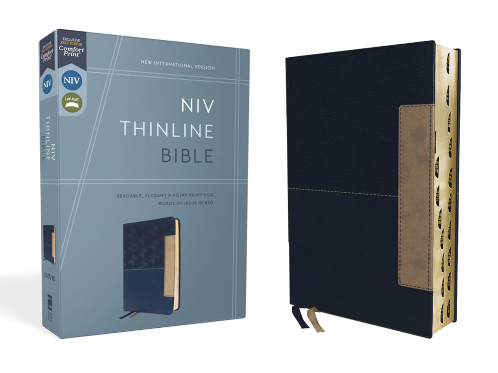 NIV Thinline Bible Blue Thumb Indexed with Red Letter Edition