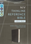 NIV Thinline Reference Bible in large print with black cover and red letter edition