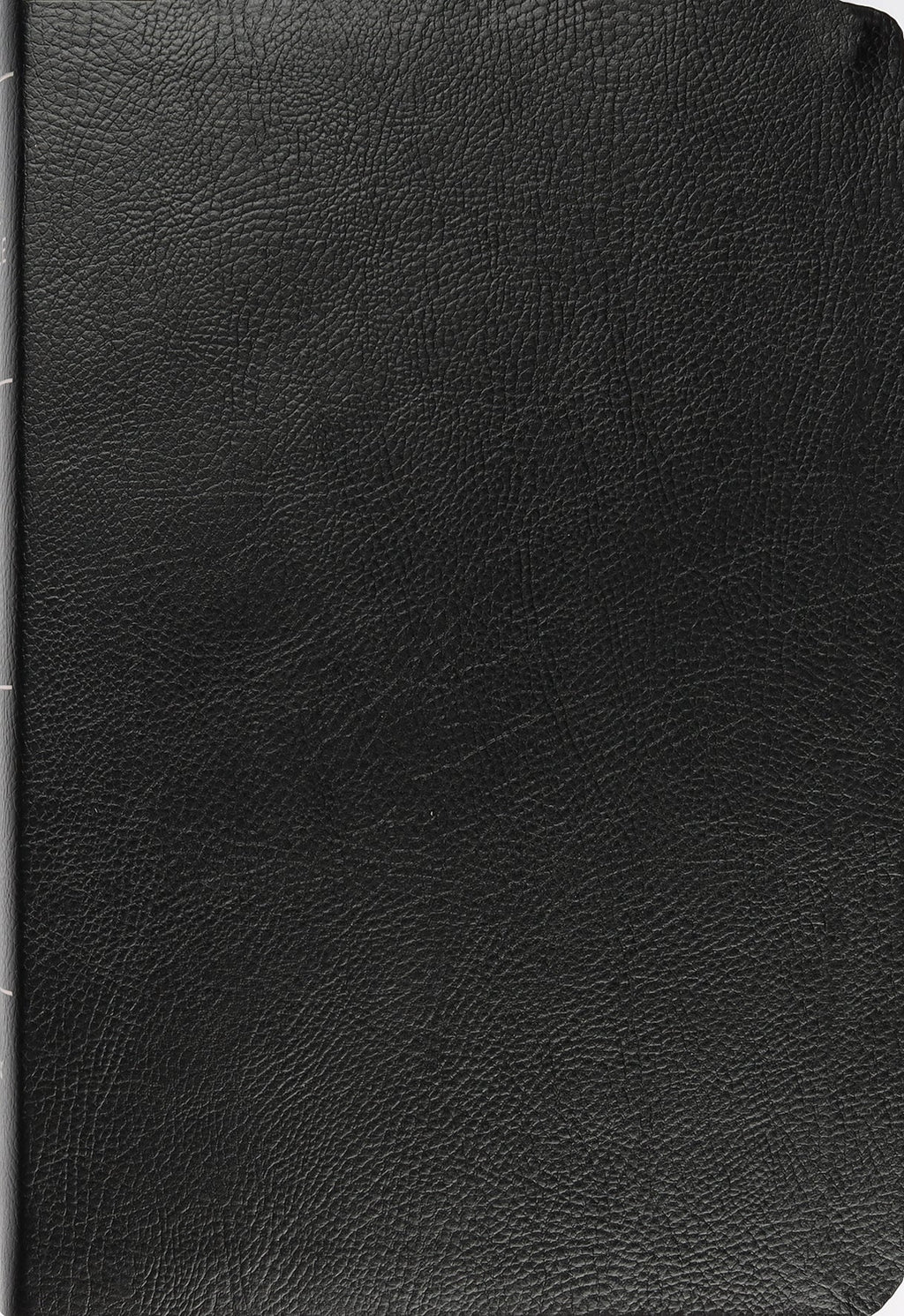 NIV Thinline Reference Bible in large print black with red letter edition open to a page