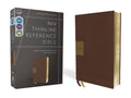NIV Thinline Reference Bible, Red Letter Edition, brown leather cover