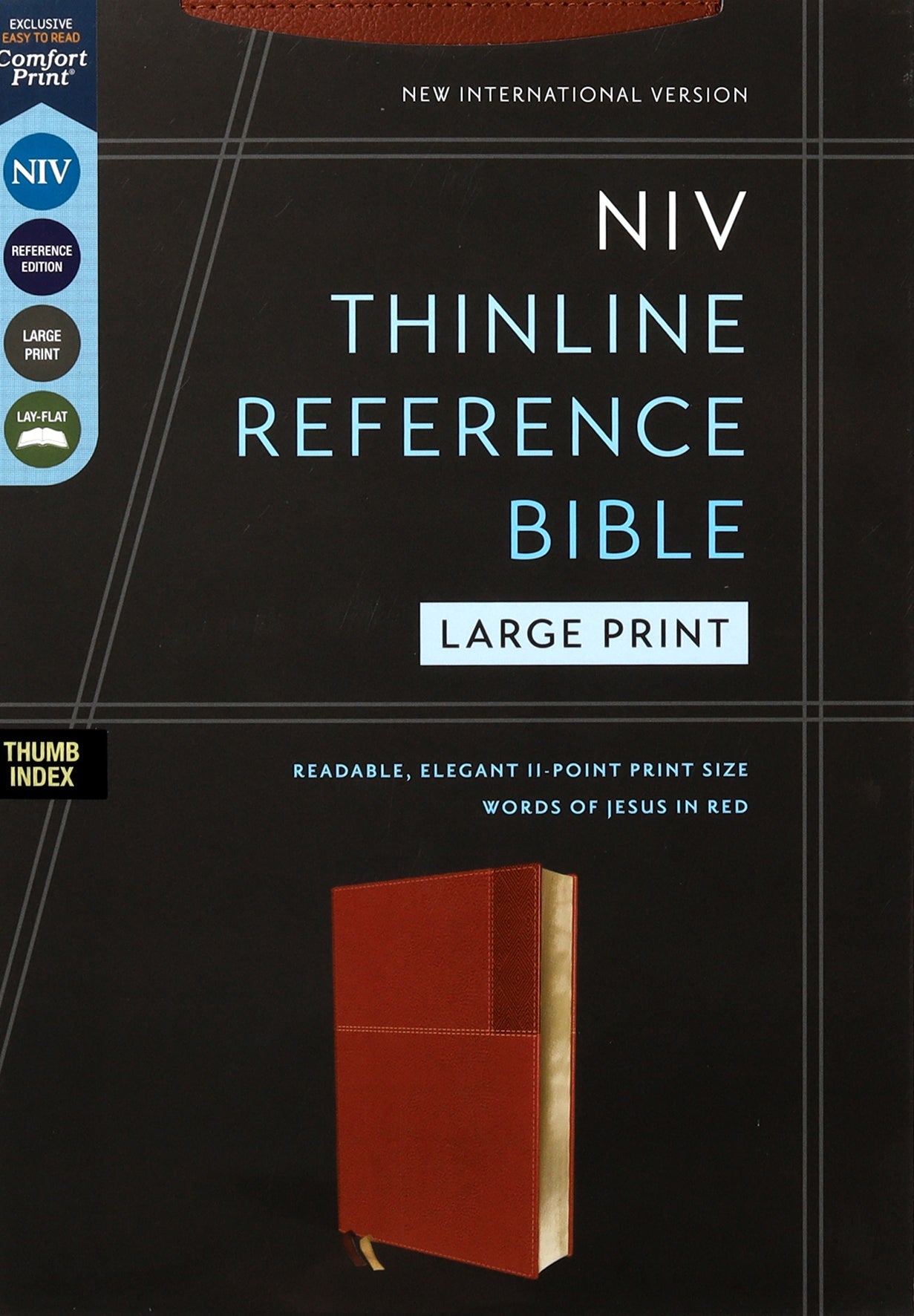 NIV Thinline Reference Bible, Large Print, Brown Indexed Edition