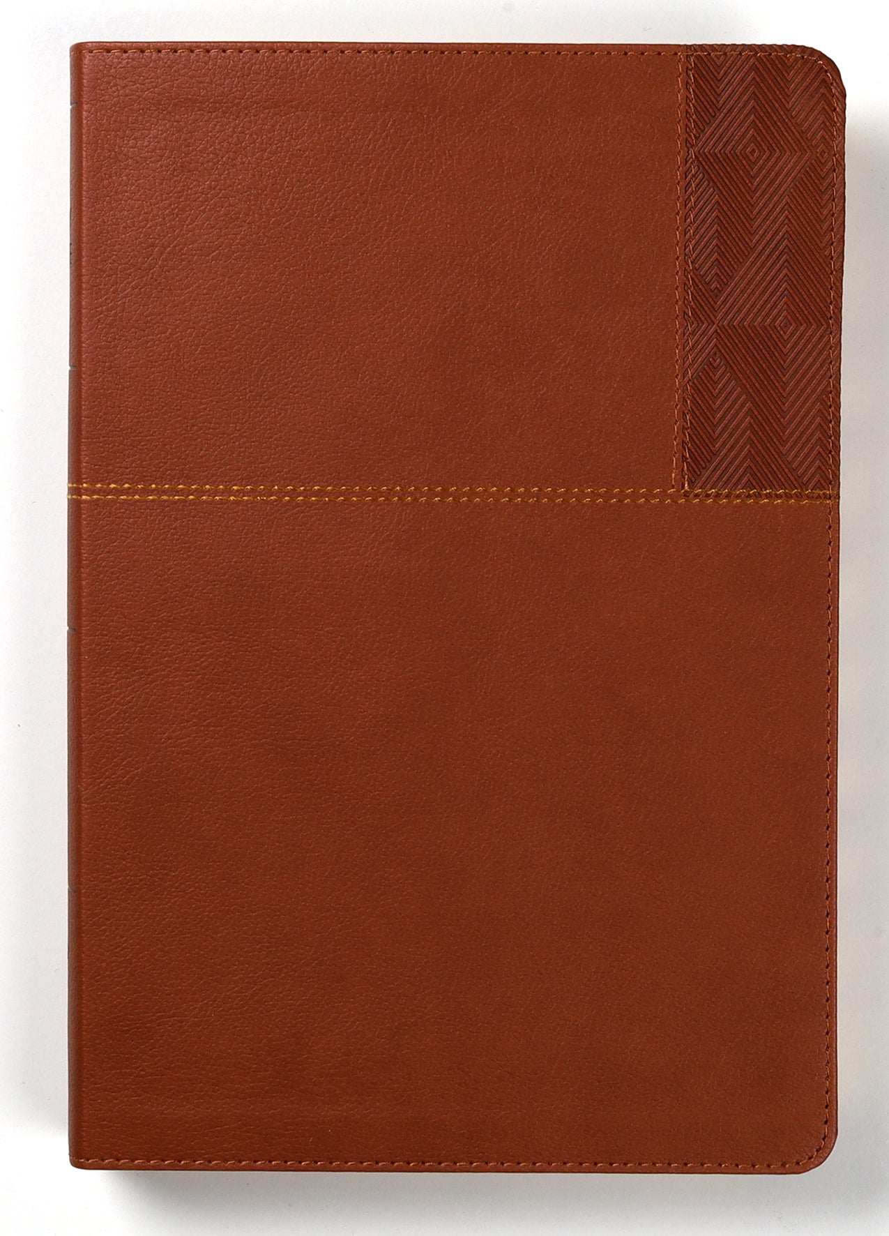 NIV Thinline Reference Bible, Large Print, Brown Indexed on a table